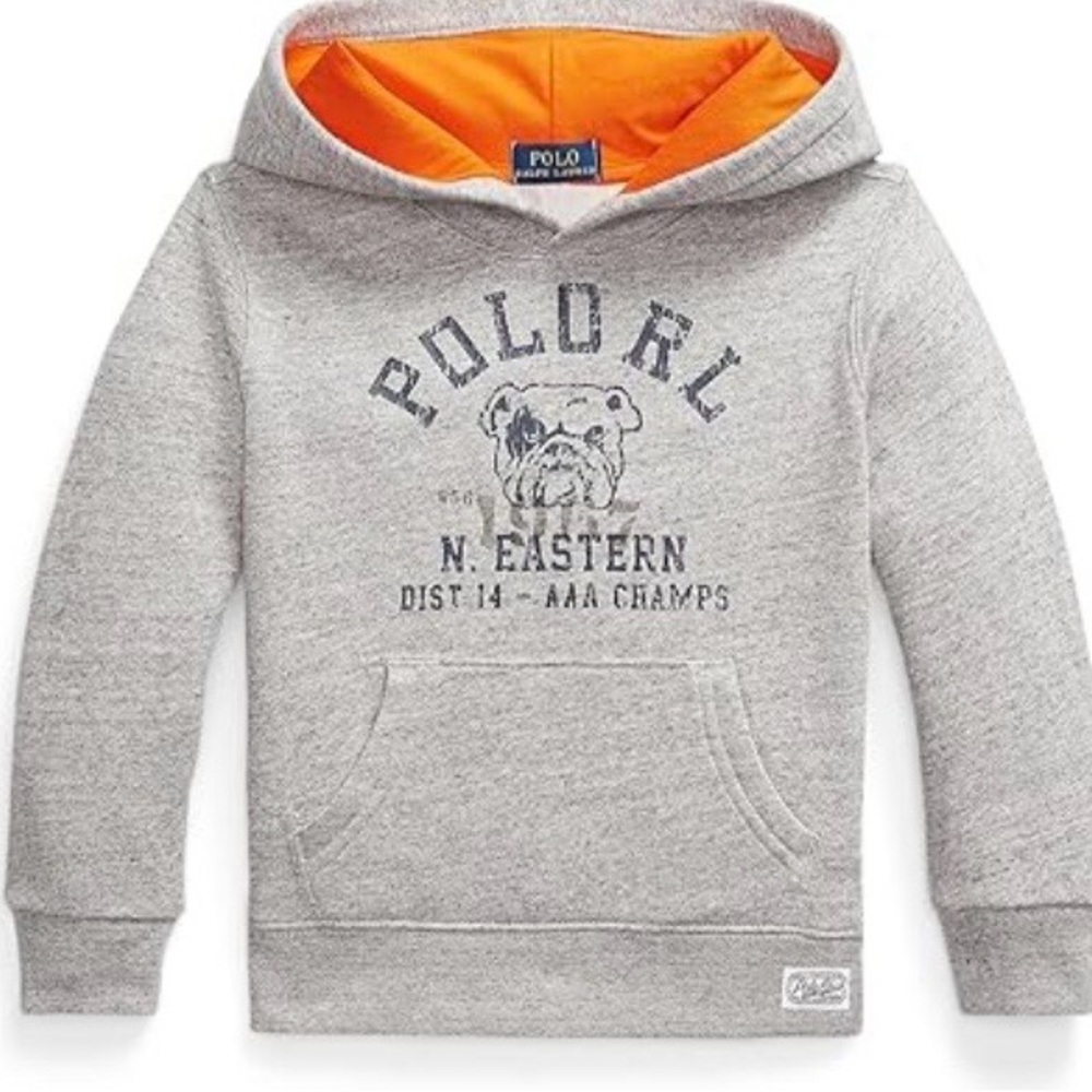 Polo by Ralph Lauren Kids Gray and Orange Hoodie and Sweatpants Set
